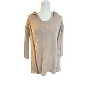 Goddis Beige Knit Sweater with Hood Size M/L